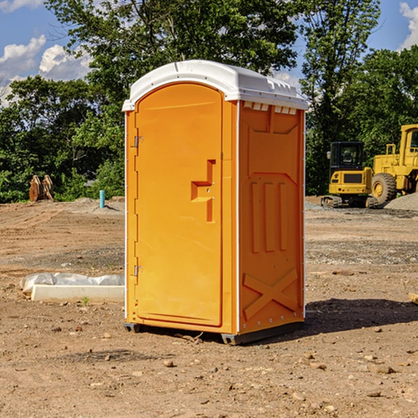 how often are the portable restrooms cleaned and serviced during a rental period in Shannock